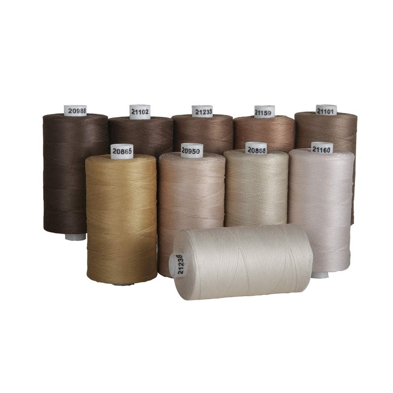 Connecting Threads 100% Cotton Thread Sets - 1200 Yard Spools (Set of 10 - Neutral) - Image 2